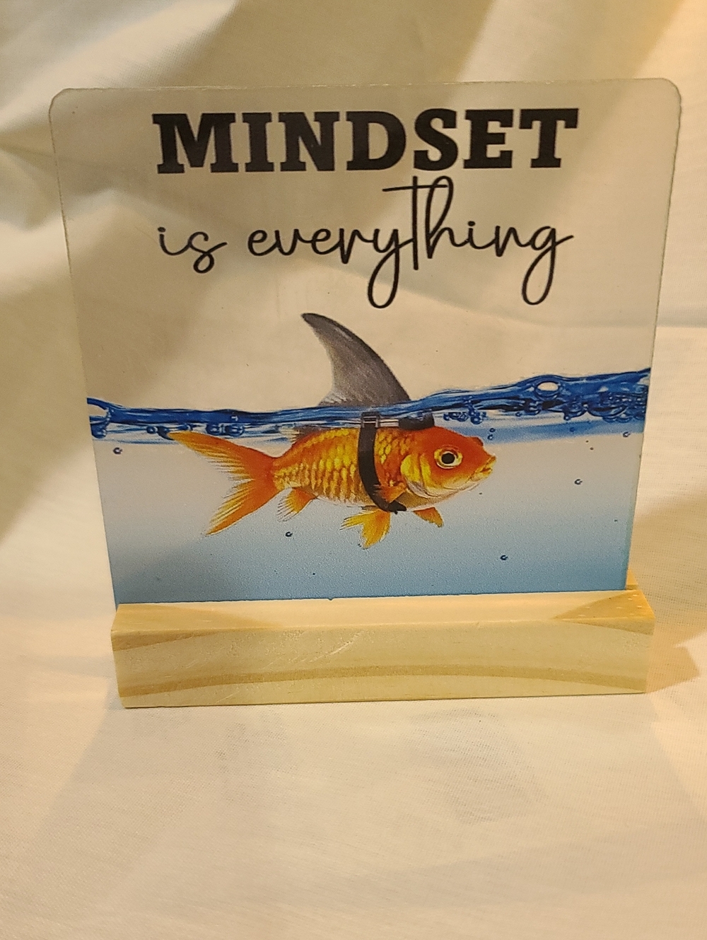 Mindset Is Everything Gold Fish Decorative Plaque - Pets Fish